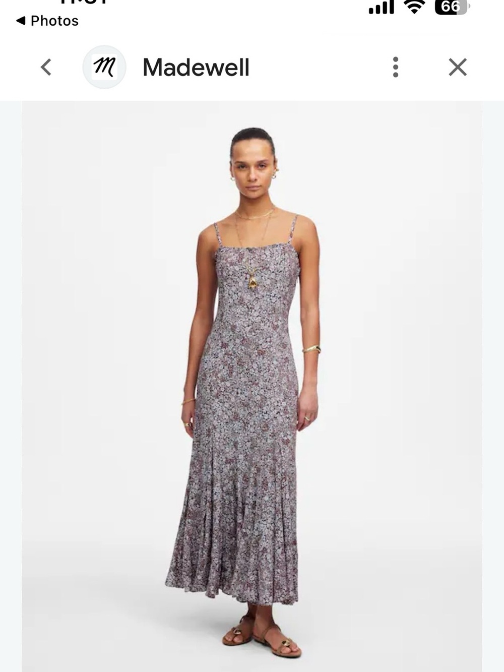 Madewell Floral Spaghetti-Strap Maxi Dress